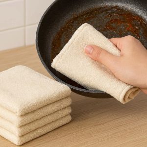 11 Natural Bamboo Fiber Dish Cloths Odor Resistant Kitchen Cleaning Rags Thick Absorbent Washcloths for Greasy Pots