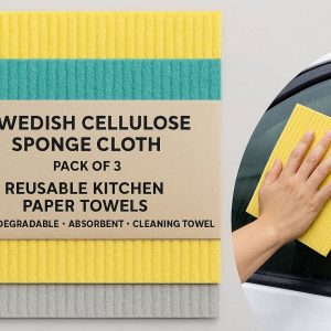 13 Swedish Celluloses Sponge Cloth Pack Reusable Kitchen Paper Towels Biodegradable Absorbent Cleaning Towel for Car Window