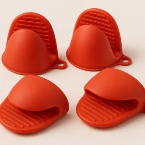 Mini Silicone Pinch Mitts Set Heat Resistant Cooking Grippers Compact Oven Pot Holders for Microwave Oven Baking